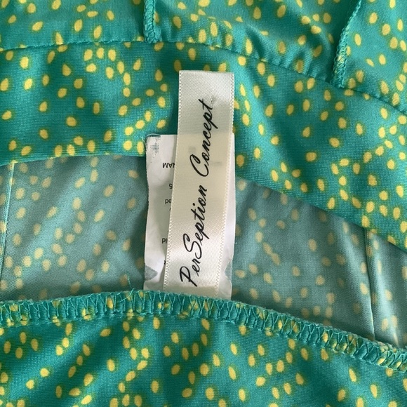 Per septum concept green short sleeve yellow small dotted dress for sale - Picture 5 of 5